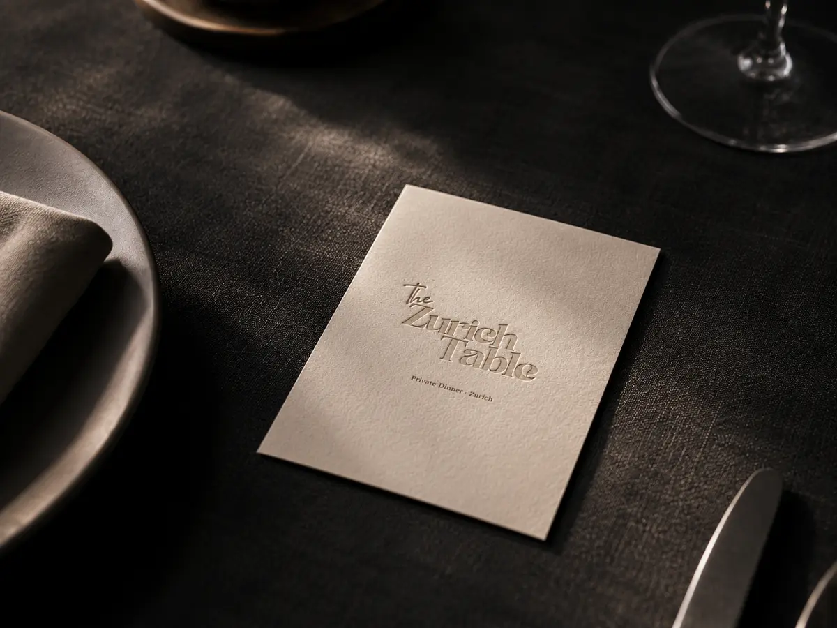 A heavy cream letterpress invitation card